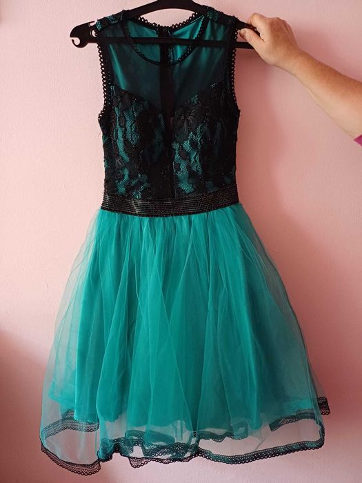 Rochie eleganta turcoaz scurta