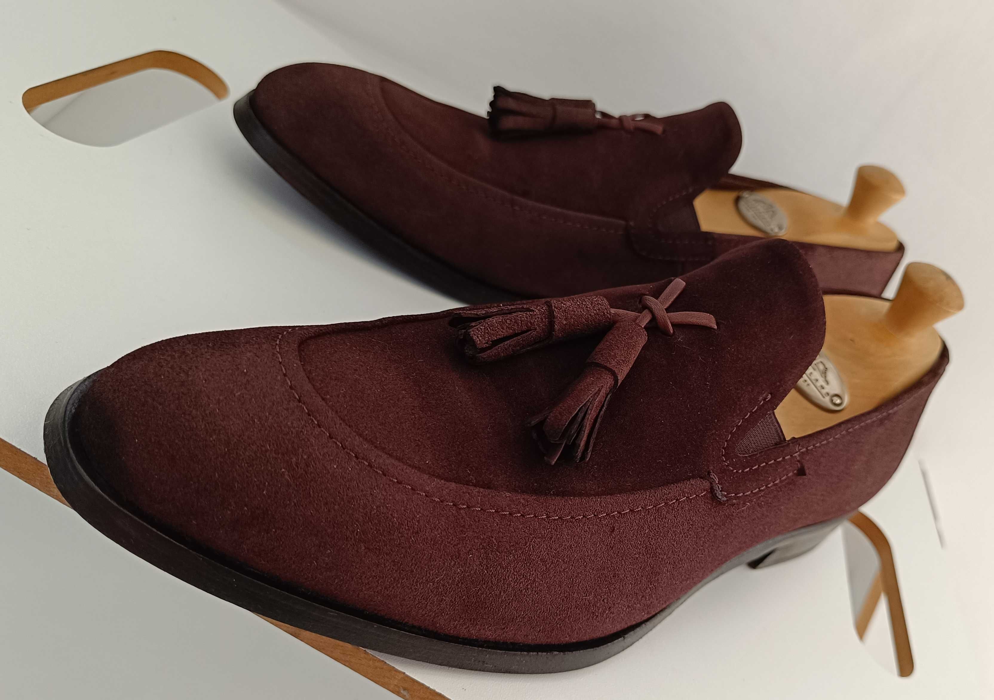 Pantofi loafers 40 41 tassel suede de lux Lagerfeld piele naturala