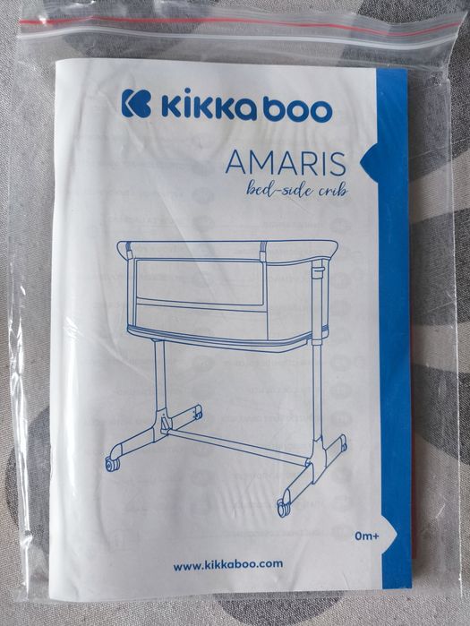 Kikkaboo Мини кошара Amaris Dark Grey с матрак и два броя завивки
