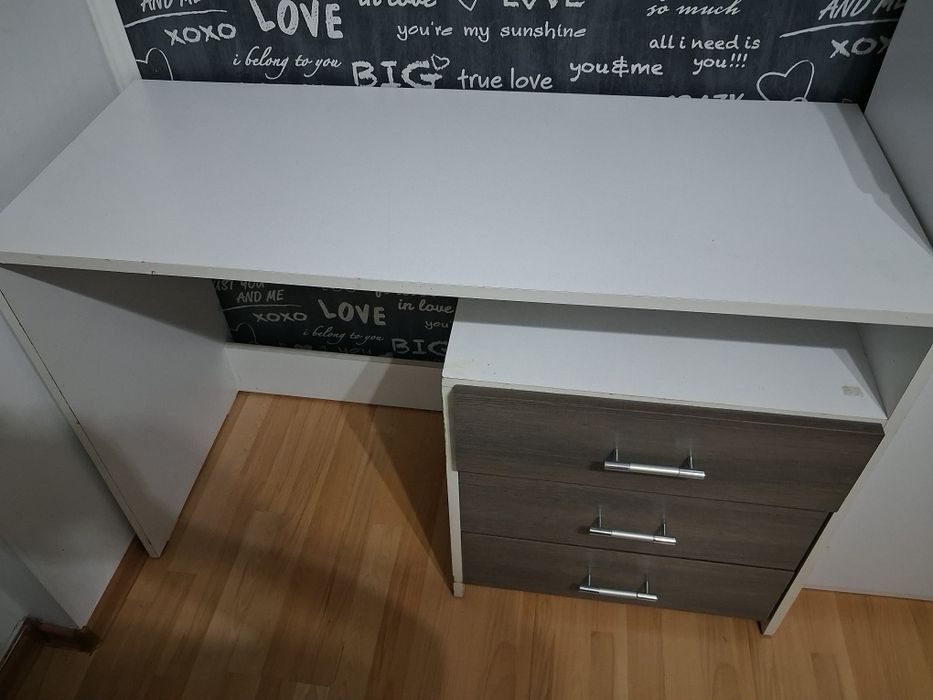 Birou copii alb cu gri