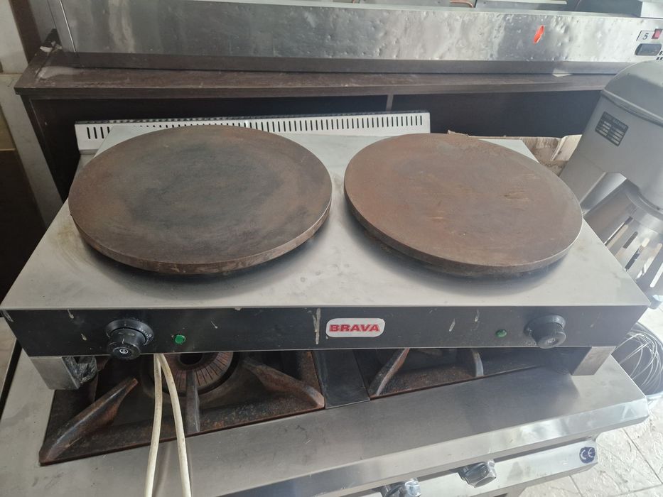 Aragaz inox, aparat de gatit cu 2 ochiuri si plita mare, 120x70 cm