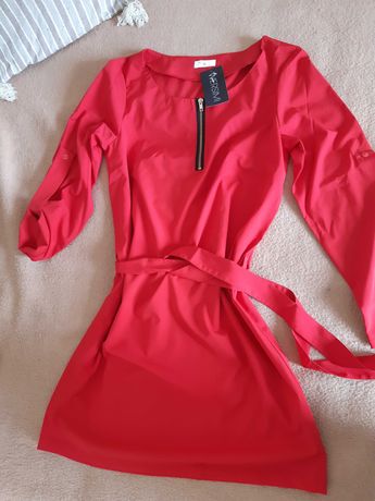 Нова червена  рокля XL