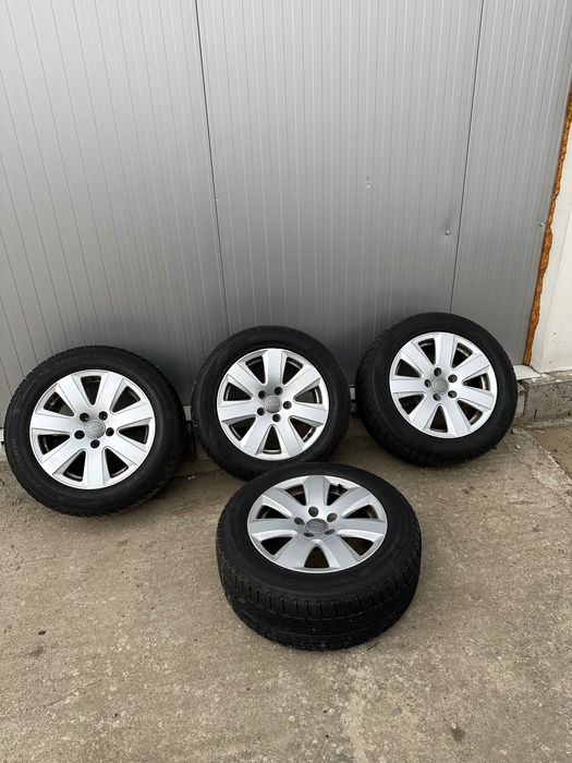 Продавам комплект джанти със зимни гуми 225/55R16 99H – като нови!