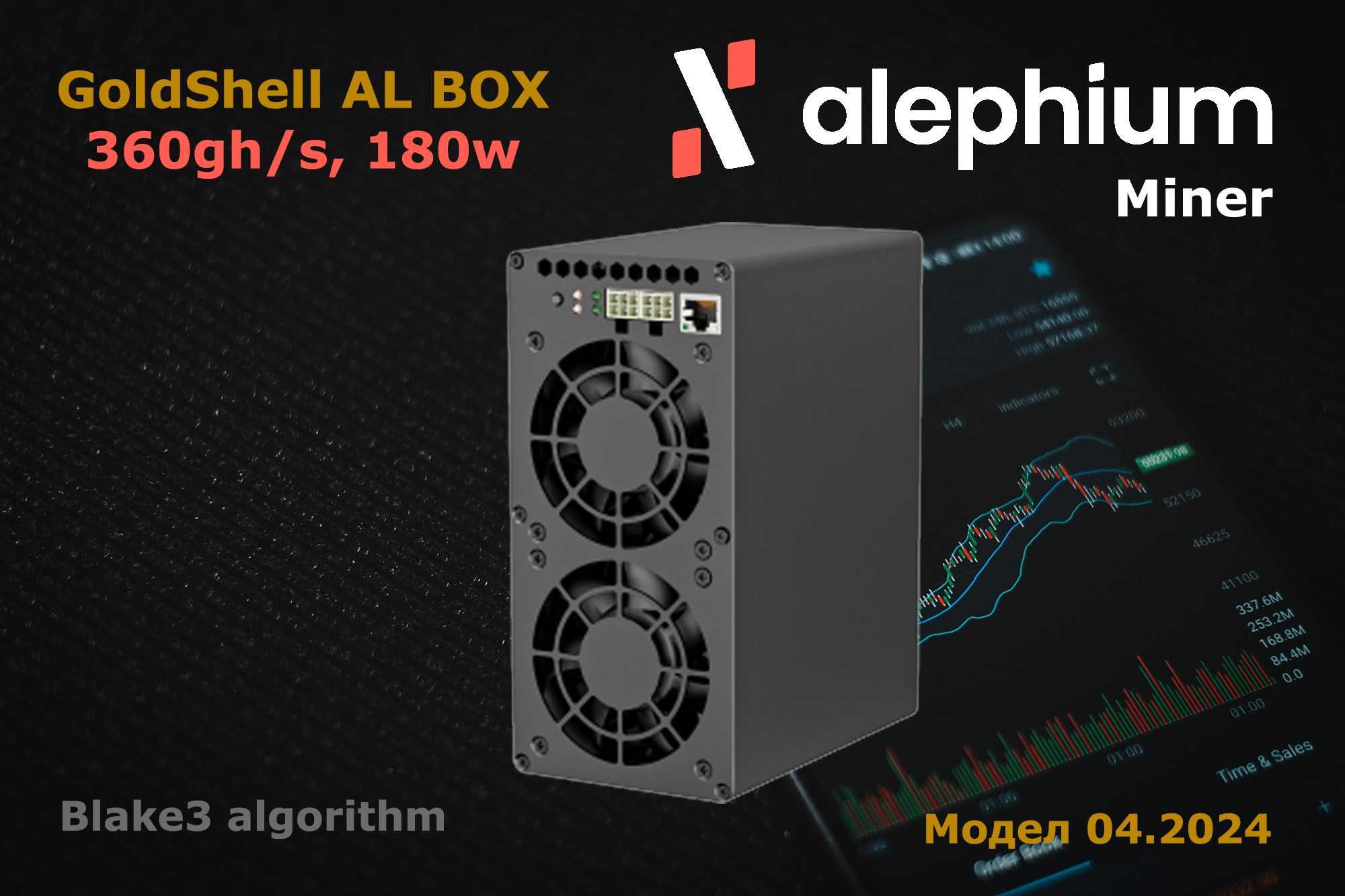 Goldshell AL BOX Miner, 360GH/s Alephium Майнър, 180w/h Консумация