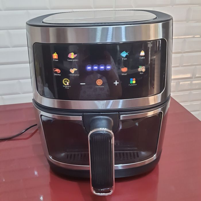 Friteuza cu aer cald, Air Fryer 8L, 2400 W, afisaj digital LCD color,