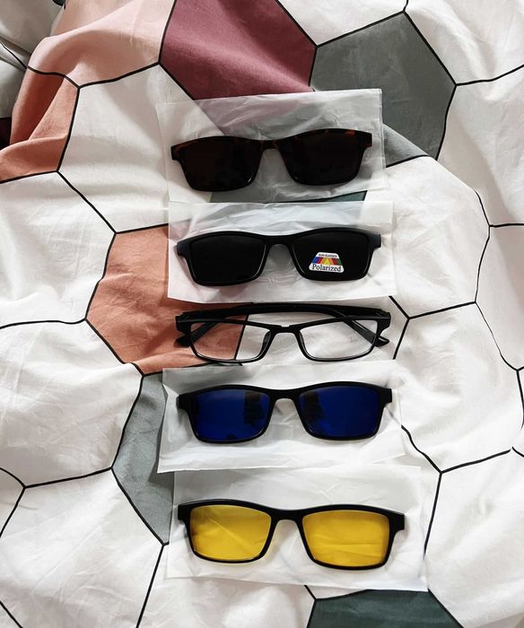Ochelari 5-în-1 cu Clip Magnetic | Rame de Vedere + 4 Lentile
