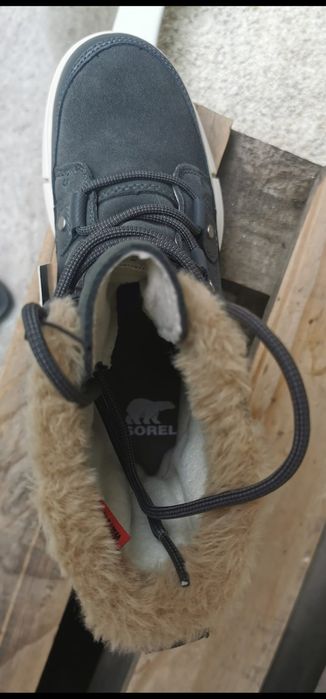 SOREL Ghete piele intoarsă gri metalic dama/copii