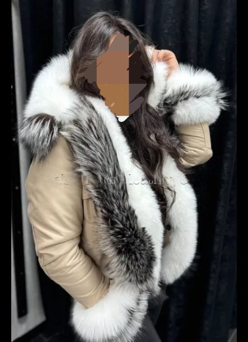 Дамско яке парка с яка от лисица