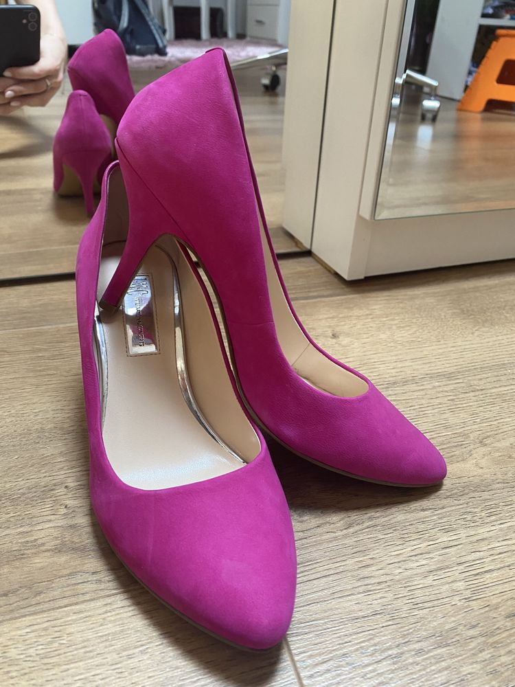 Pantofi din piele ecologica, fuchsia, marimea 37