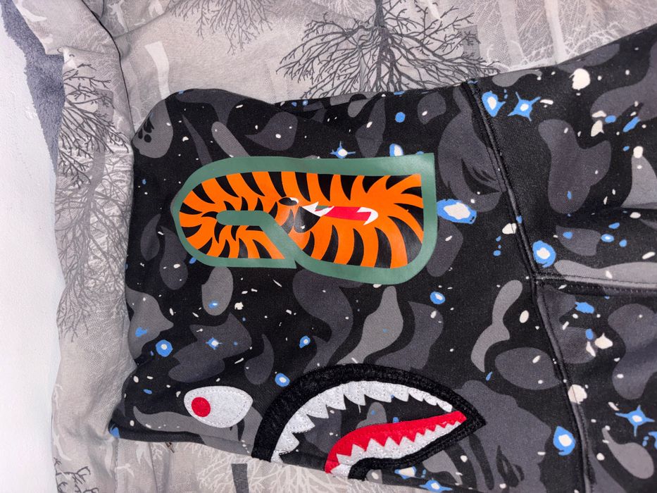 BAPE Glow in the dark Space camo shark full zip hoodie A Bathing Ape