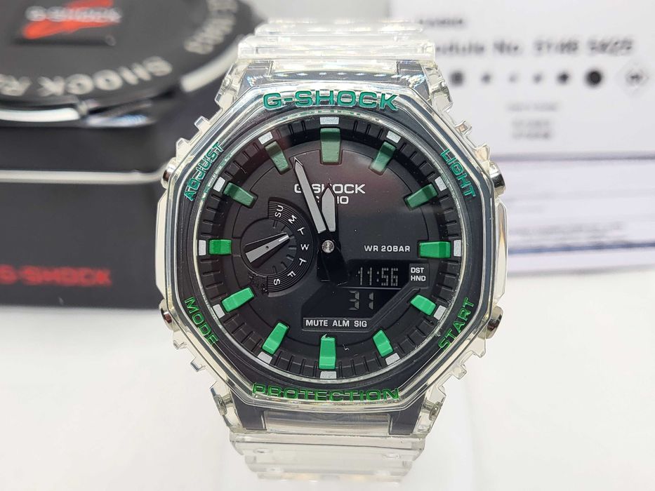 Ceas Sport Casio G-Shock GA-2100 TRS Green – Nou, Garanție 2 Ani