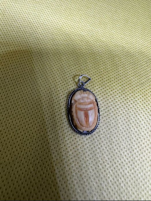 Pandantiv scarabeu vintage – argint cu inserție