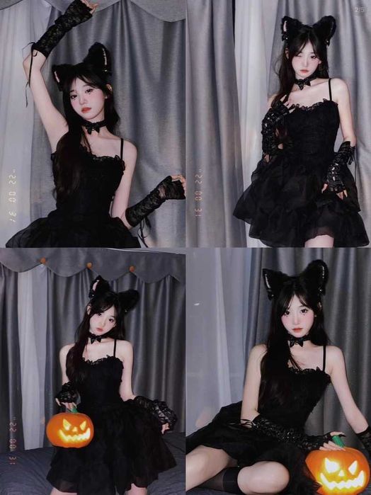 Лолита Cat Girl Костюм (для Хэллоуина / косплея) в полном комплекте