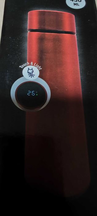 Termos din otel inoxidabil cu infuzor ceai  si termometru