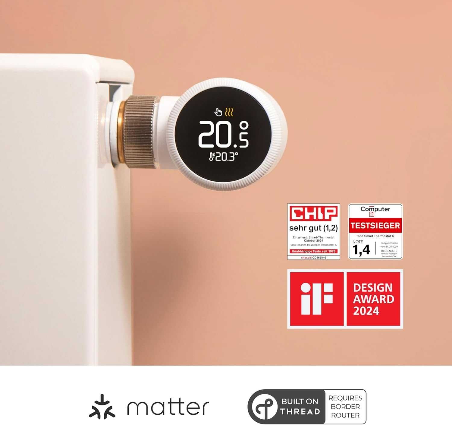 Cap robinet termostat pentru calorifer smart Tado Smart Radiator X