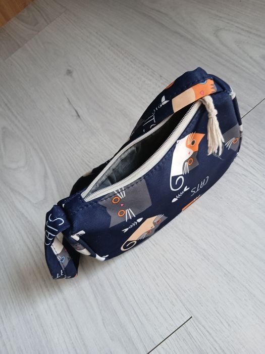 Милая сумка с котиками, синяя.