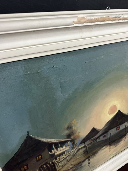 Tablou mare ulei pe panza - Peisaj nocturn -