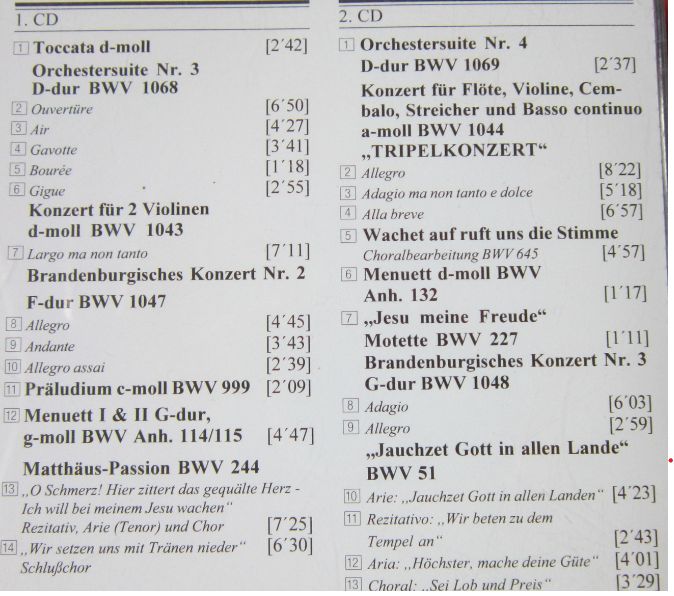 colectie Bach -Die Grossen Komponisten-made Germany-2cd