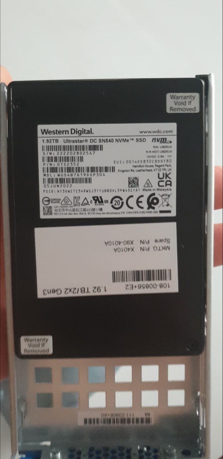 Vand urgent SSD  western digital 1.92 TB profesional !