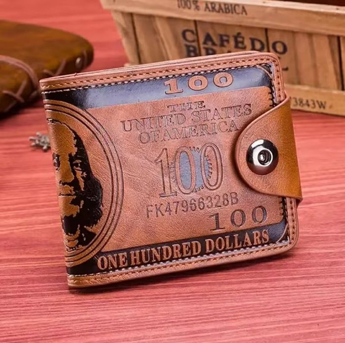 Portofel barbatii din piele ecologica maro