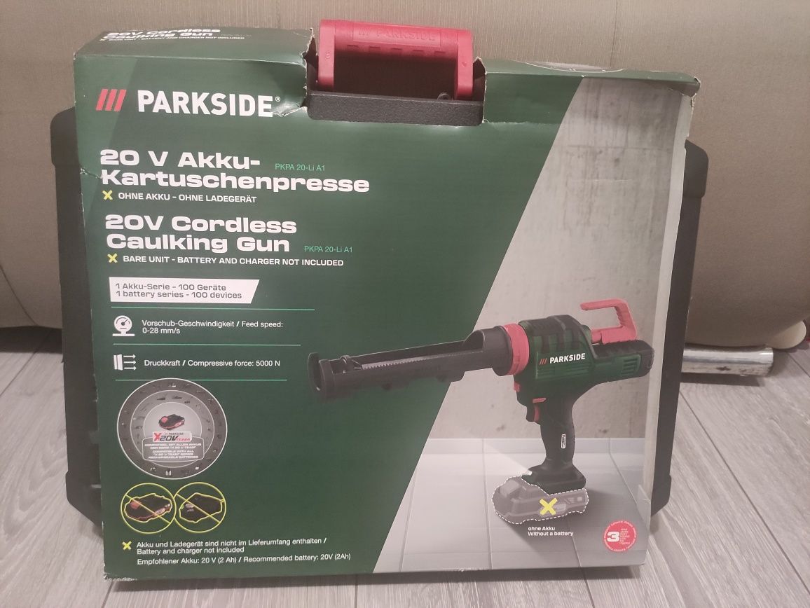 Pistol de silicon parkside pe acumulatori de 20 V