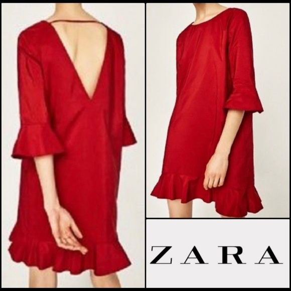 Красное платье от бренда Zara