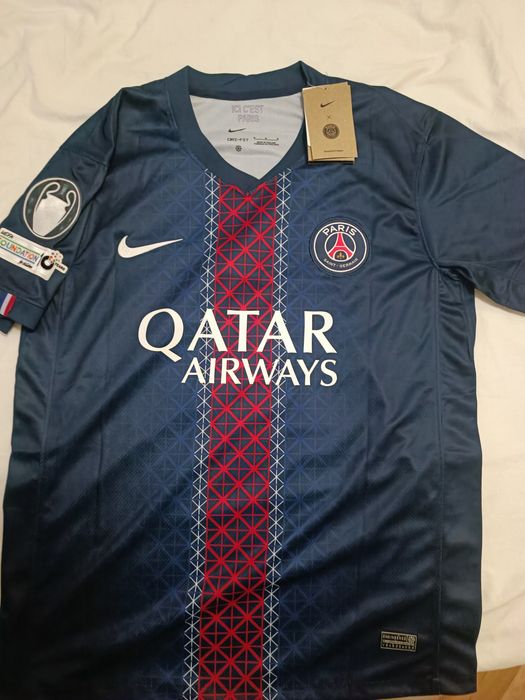 PSG Home Kit 25/26+D.Doué+Champions League Winners patch– размер M