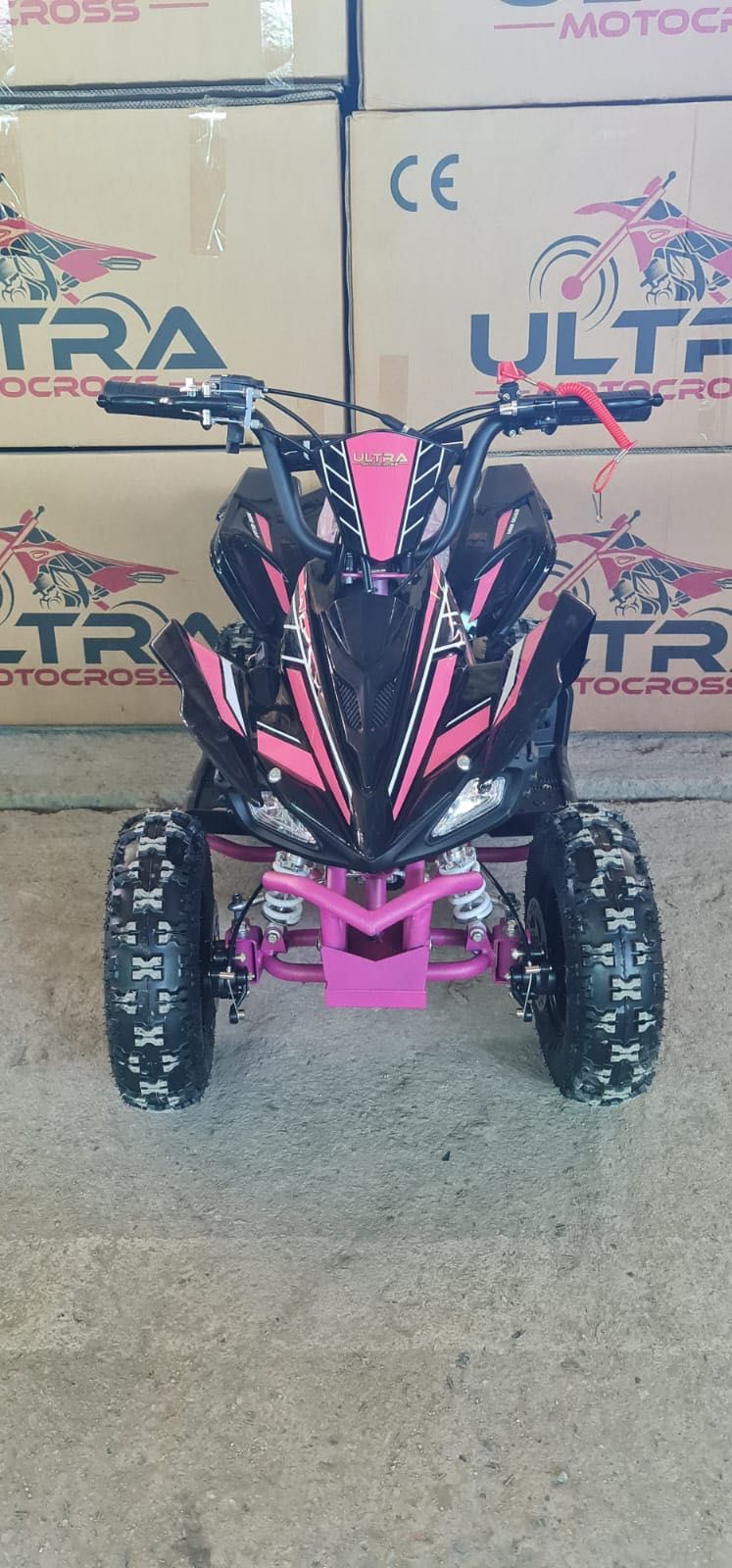 ATV 49cc nou cu garantie roz pentru fetițe cu viteza reglabilă