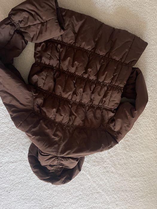 Кафяво яке втален къс модел