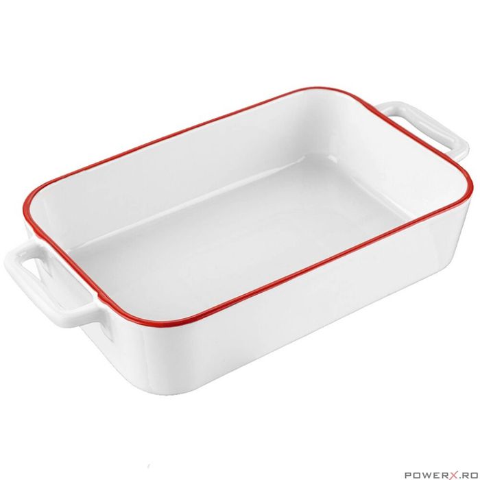 Vas termorezistent din ceramica dreptunghilar pentru cuptor, 33 cm,