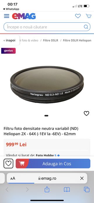 Filtre ND Var Polarizare B+W Heliopan Tiffen Nikon Hoya 67mm 72mm 82mm