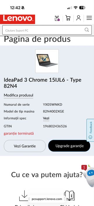 Laptop Lenovo IdeaPad 3 Chrome 15IJL6 15.6