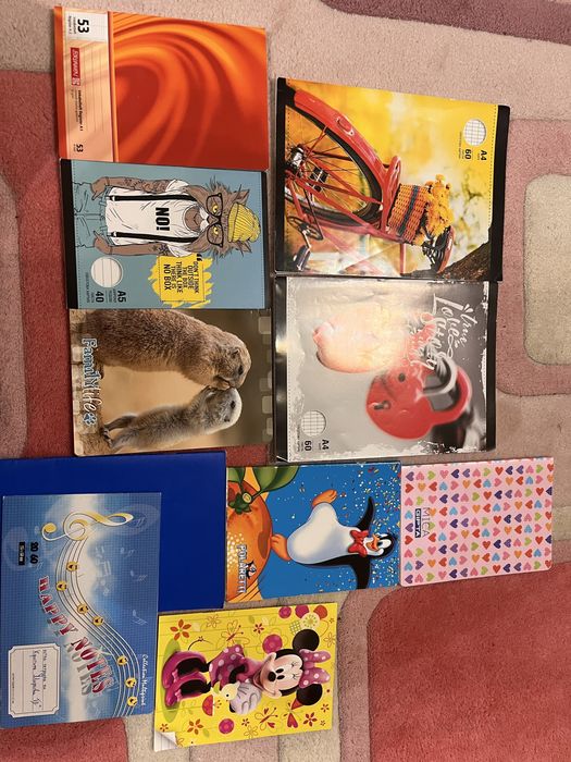 тетрадки НОВИ речник, широки редове, карирани, квадратчета, нотна