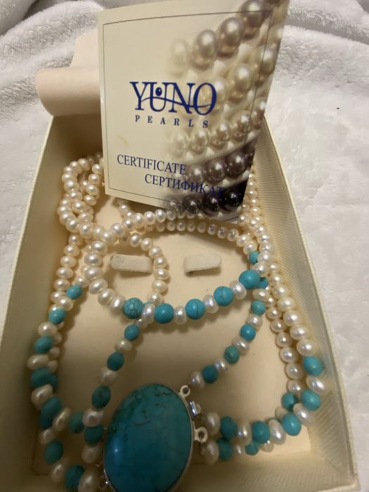 Перлена огърлица и гривна 100% естествени