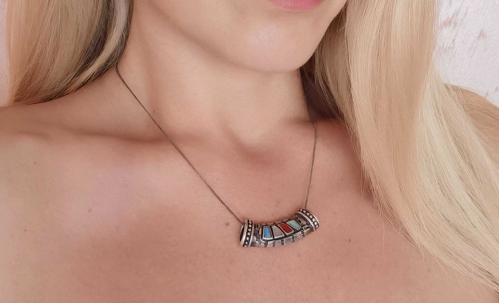 Фасетирани обеци / сребърни бижута / колие