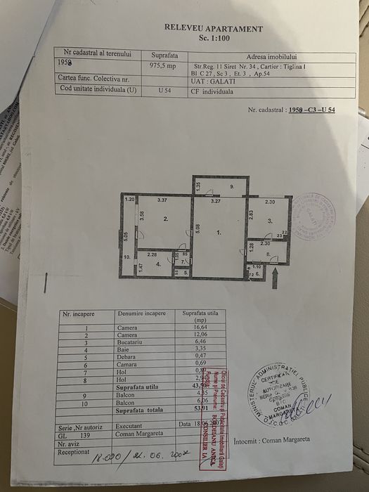 Apartament 2 camere Tiglina 1, bloc cu subsol