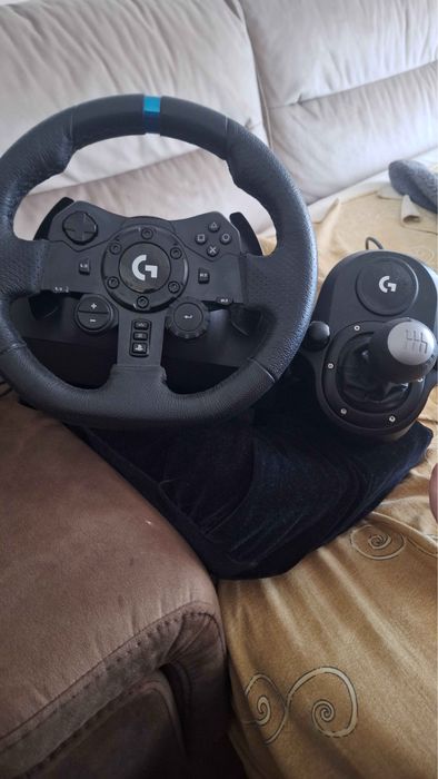 Волан с педали Logitech - G923 Shifter Combo, PS4/PS5/PC, черен