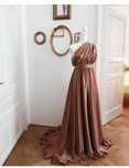Custom Brick-Red Ball Gown - Size 34