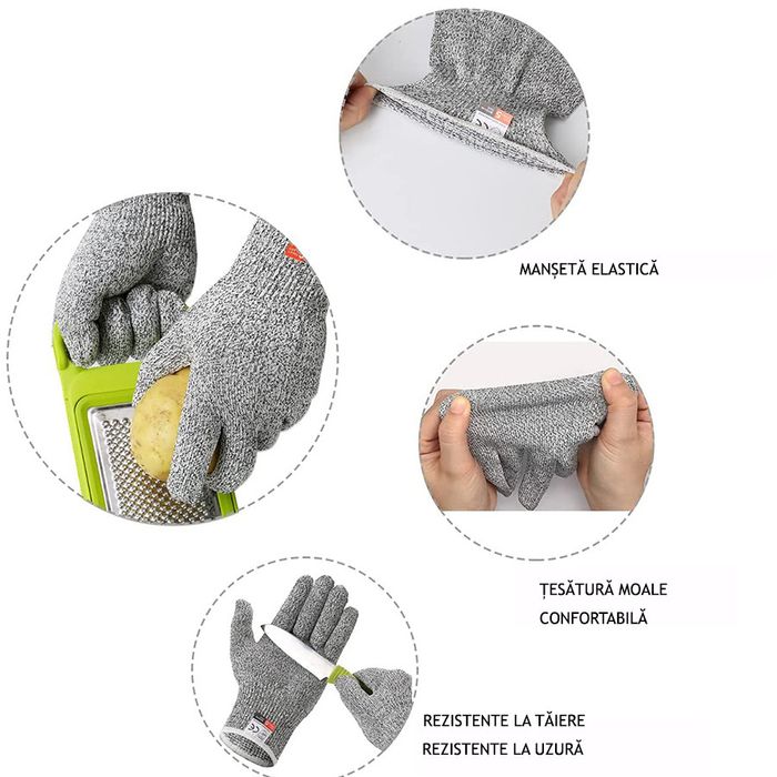 Manusi profesionale anti-taiere, Unisex, marime universala