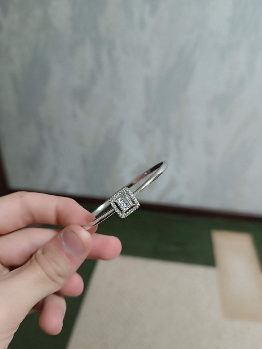 XUPING Браслет с квадратным инкрустированным камнем из серебра