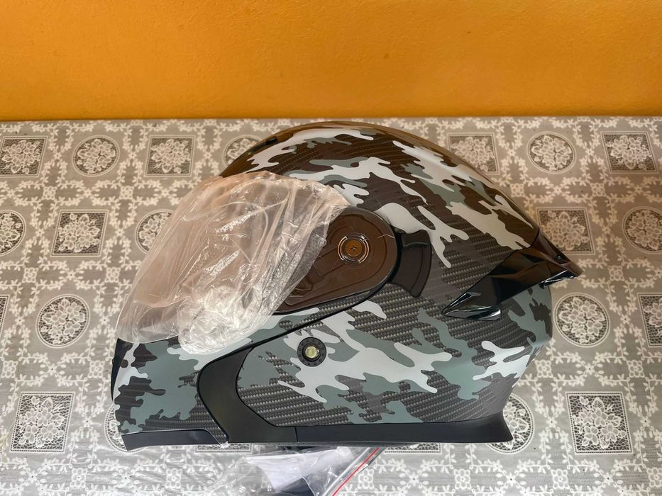 Casca Moto Scuter Atv Flip-up Cu Ochelari L XL CAGULA CADOU NOUA