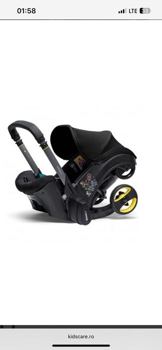 Scoica+Carucior Doona Nitro Black 2in1 + ISOFIX