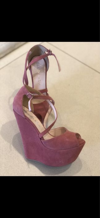 Vand sandale piele intoarsa roz