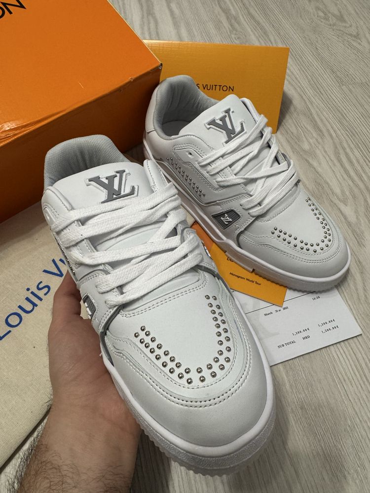 Adidasi Louis Vuitton LV Trainer White - Tenesi NOI Baieti - Unisex