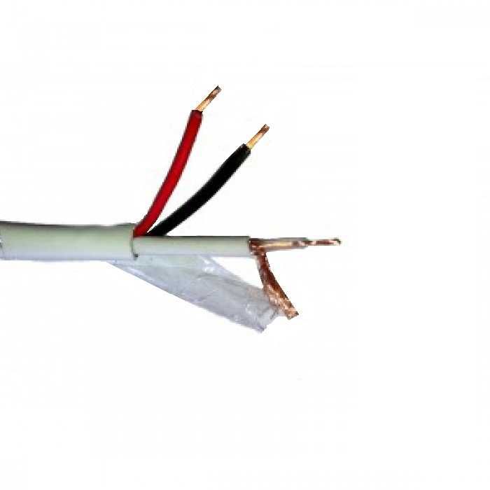 Комбиниран меден кабел 100 метра за видеонаблюдение RG59 + 2x0,50mm