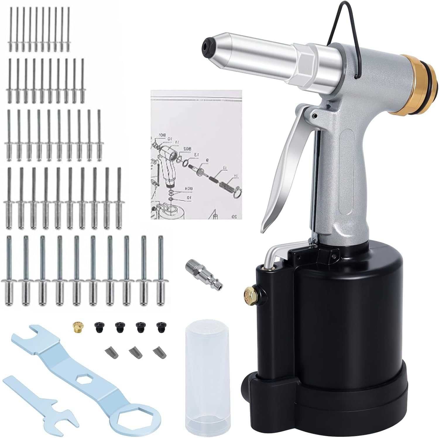 Pistol de nituri pneumatic, PROFESIONAL, 1200 kgf , REDUS de la 670RON