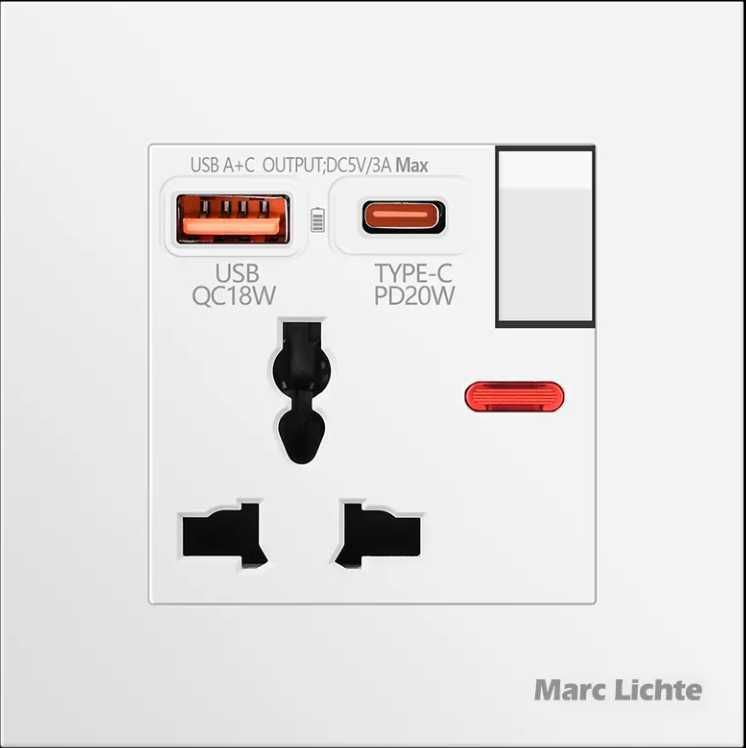 Настенная USB-розетка, розетка двойной usb-портом