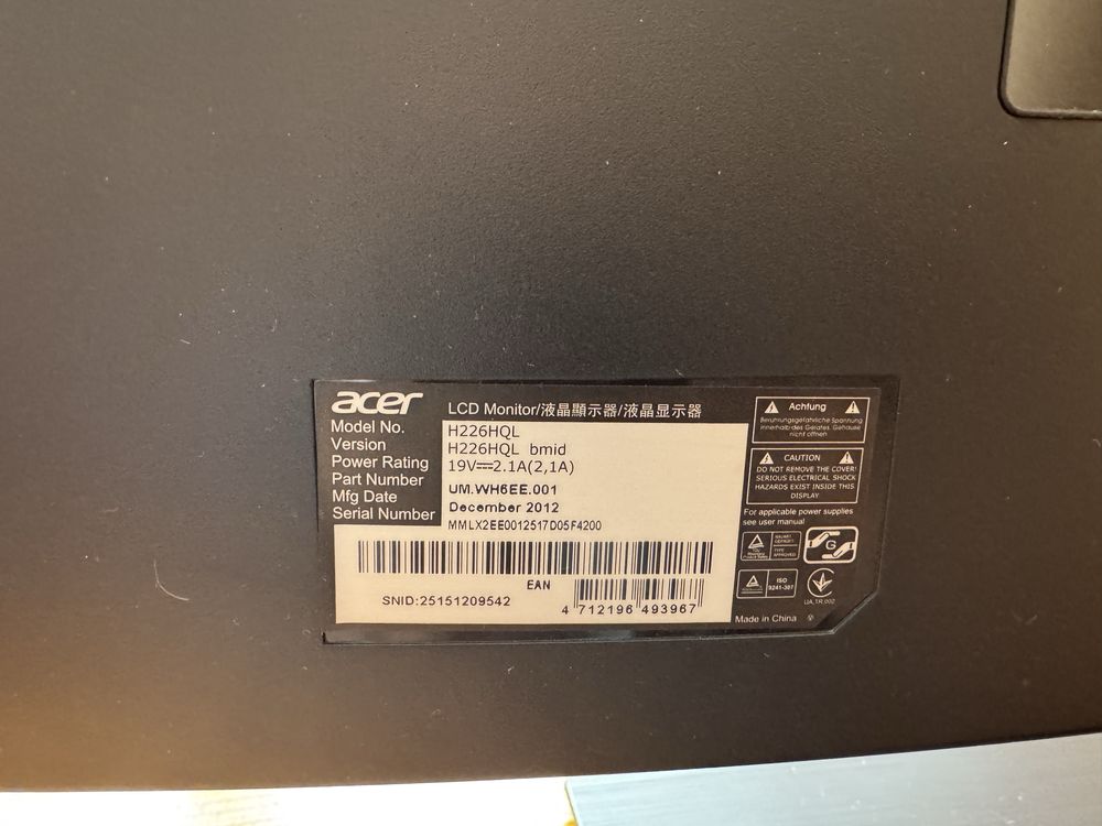 Монитор Acer H226HQL 21.5"