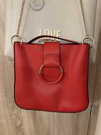 Червена дамска чанта Zara без надписи