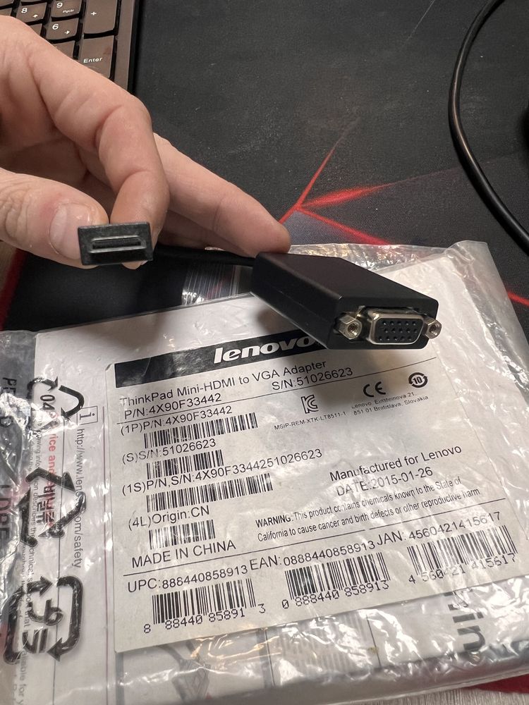 ThinkPad Mini-HDMI to VGA Adapter Переходник MiniHdmi ->Vga Оригинал